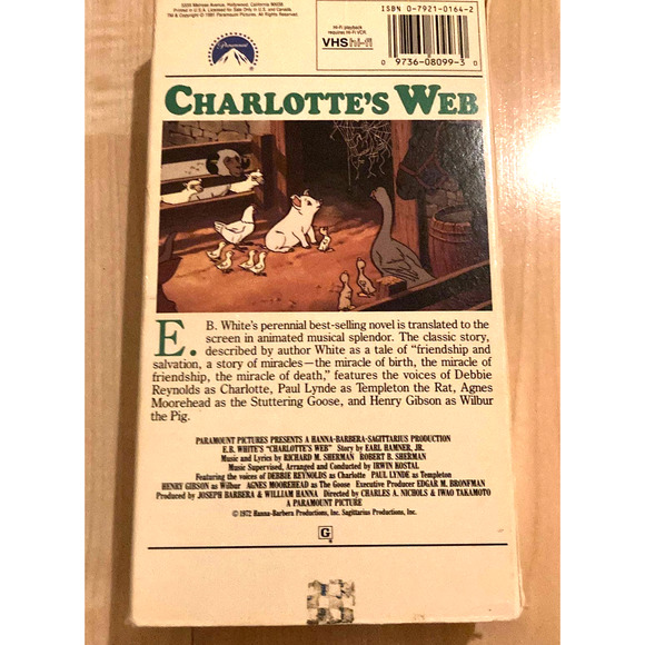 The Brave Little Toaster Slip Cover VHS & Charlotte's Web Slip Cover VHS Lot - Picture 6 of 6